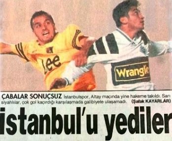 İstanbul'u Yediler 21.10.1995 İstanbulspor 1-1 Altay