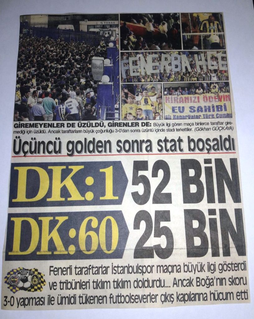 2003 Senesi Tarihi Fenerbahçe maçı