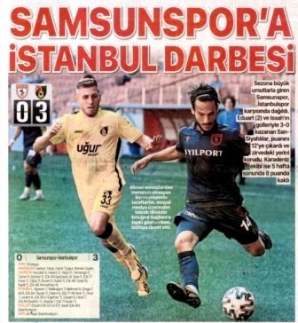 17 Ekim 2020 Samsunspor 0-3 İstanbulspor